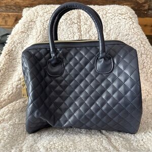 Unbranded navy blue faux leather Quilted Handbag